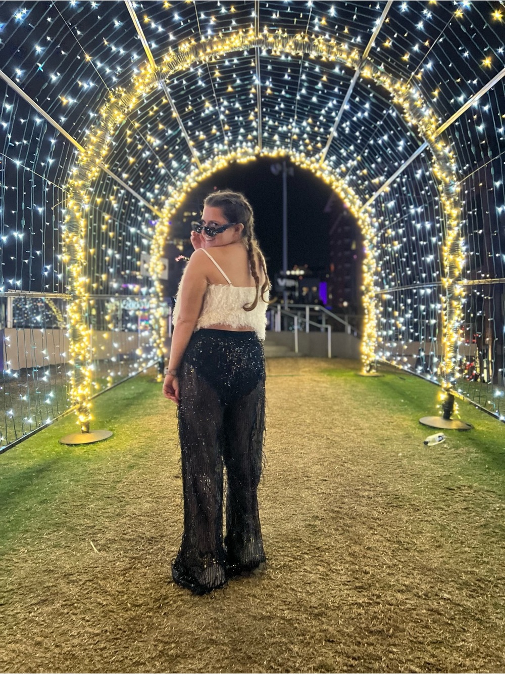 Jaded Rose Black Mesh Tassel Fringe Sequin Pants - Party & Festival - XL - Picture 8 of 8